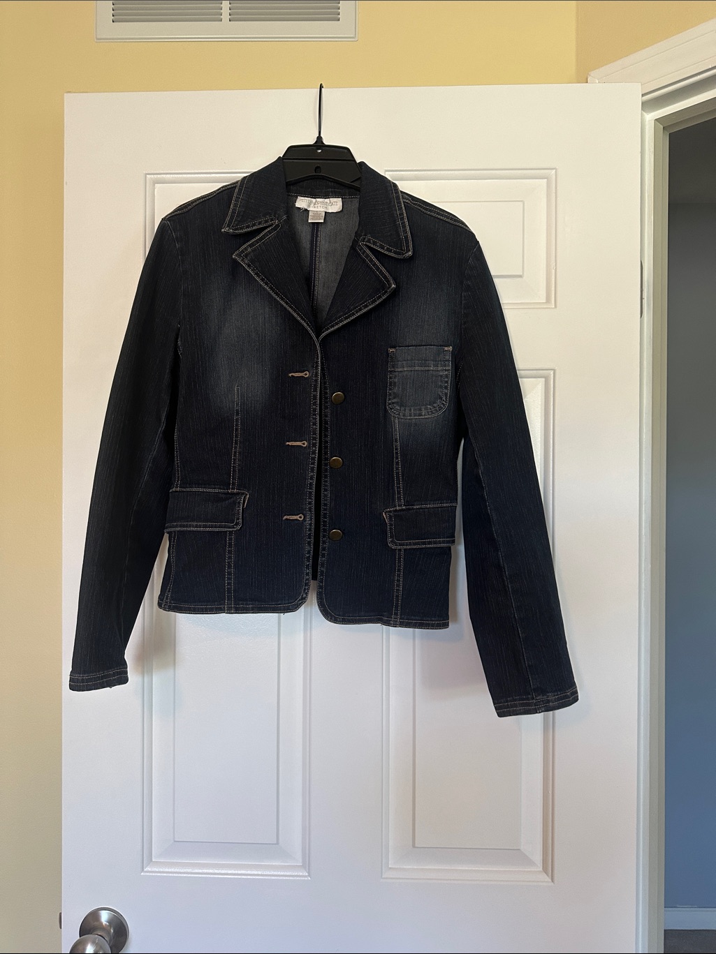 Petite Sophisticate Dark Indigo Denim Blazer